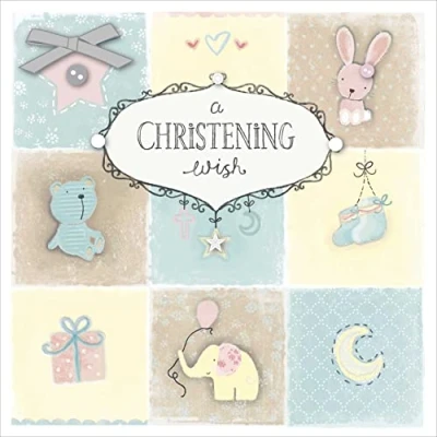 Image of A Christening Wish Happiness Greeting Card Glitter Greetings Cards 735147
