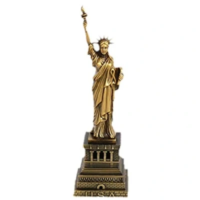 Image of 7 Inches High Alloy Statue of Liberty Figurine Vintage Architecture Model Miniatures Decorative Crafts