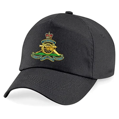 Image of PSave Royal Artillery Insignia Embroidered Baseball Cap British Army Military Embroidery (Black)
