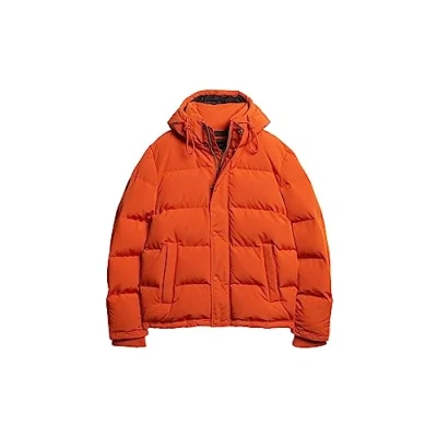 Image of Superdry Men&#039;s Everest Short Hooded Puffer Jacket, Pureed Pumpkin Orange, XXL