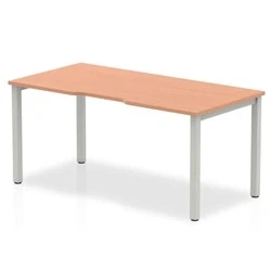 Image of Evolve Single Silver Frame Bench Desk 1400 Beech BE133