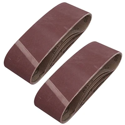 Image of 75mm x 533mm 120 Grit Fine Abrasive Sanding Belt Sander Discs Sheets 10 Pack