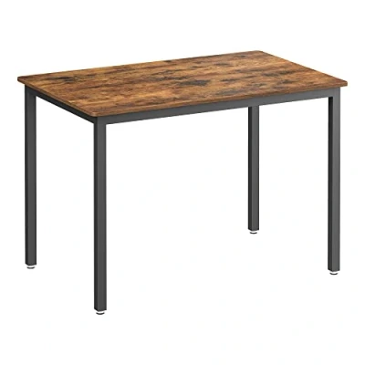 Image of VASAGLE Dining Table, Kitchen 70 x 110 77 cm, Table for 4 People, Living Room Desk, Room, Kitchen, Industrial, Rustic Brown and Black KDT081B01