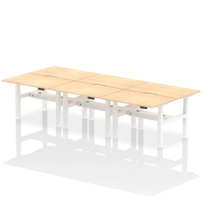 Image of Air B2B 1200x800 Adjustable 6P Bench Desk Scalloped Maple/White