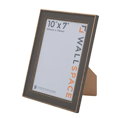 Image of Wall Space 10x7 Grey Frame Shabby Chic Photo Natural WOOD 7x10 rustic Picture frames Every inch is made from SOLID and comes with REAL GLASS