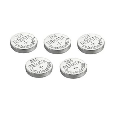 Image of 5 x Renata watch batteries, silver oxide, made in Switzerland, 0% mercury, long service life, Argenté, 364 ou SR621SW or AG1