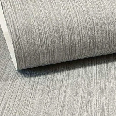 Image of Mid Grey Plain Neutral Modern Thick Textured Designer Quality Wallpaper J28379