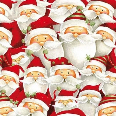 Image of 20 Napkins Christmas Stack of Funny Santa Claus as Table Decoration Paper with Motif Also for Decoupage and 33 x cm
