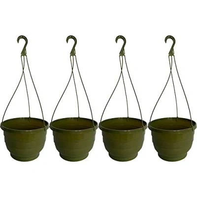Image of Fixtures Green Hanging Basket 25cm x 16cm (4 Pack)