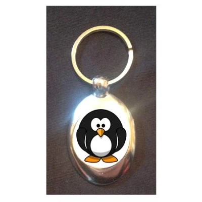 Image of DottsMusic Cute Cuddly Penguin Shopping Trolley Keyring Token (£1 Coin)