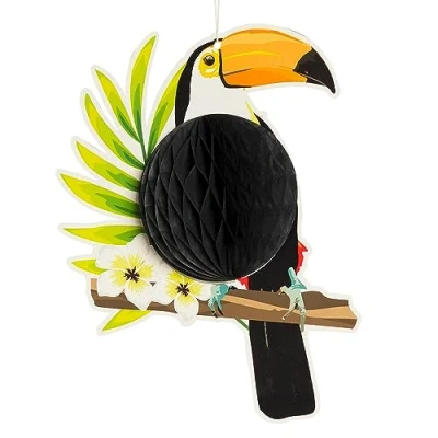 Image of Boland 10201724 Toucan Honeycomb Decoration, Multi Coloured