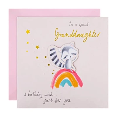 Image of Hallmark Birthday Card for Granddaughter Cute Rainbow Wish Design