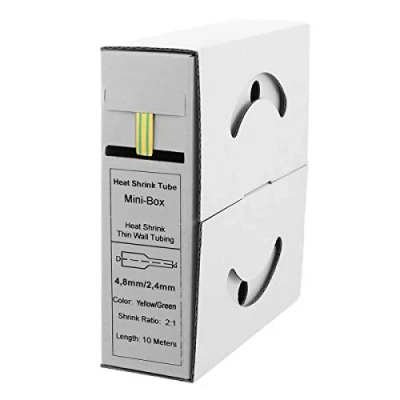 Image of Offgridtec Heat Shrink Tube 10 m 4.8 mm &gt; 2.4 Yellow/Green Dispenser Box Workshop Car 2:1
