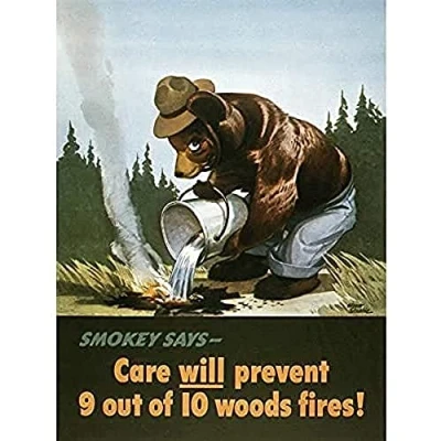 Image of War WWII USA Smokey Bear Prevent Forest Fires Advert Unframed Wall Art Print Poster Home Decor Premium