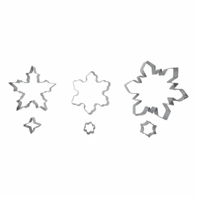 Image of Zenker Christmas Cookie Cutters, 6 Piece Set, Snowflake Set of 6, Small Medium and Large, Biscuit Cutter for Baking, Cutters Pack Pastry Cutter, Stainless Steel, Silver