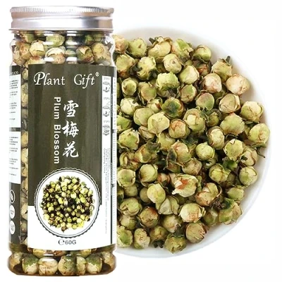 Image of PlantGift Snow Plum Blossom Tea, 60G/2.11oz 雪梅花 Tea Flower, Chinese Dried Plums, Health