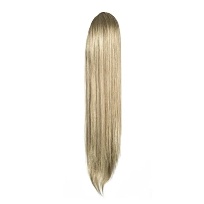 Image of Love Hair Extensions Silky Sue Crocodile Clip Synthetic Ponytail Colour 10 Medium Ash Brown 20 inch