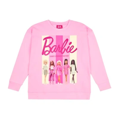Image of Barbie Girls Jumper, Crew Neck Pink Sweatshirt for 4 5 Years