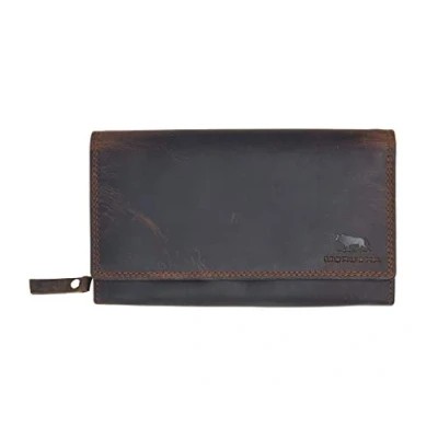 Image of MORUCHA Clutch Wallet for Women Genuine Leather RFID Blocking High Capacity Cardholder M90 (Dark Brown Hunter)