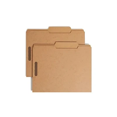 Image of Smead Fastener File Folder, 2 Fasteners, 2/5 Cut Tab Right of Center Position, Letter Size, Kraft, 50 per Box (14882)