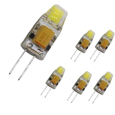 Image of mengjay® Pack of 5 G4 1.5 W LED bulbs, 130 lm, replaces 10 halogen cool white (6000 K), 12 V AC/DC, light bulb [energy class A+]