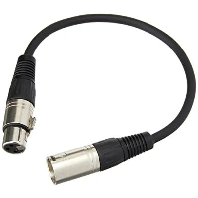 Image of Pulse PLS00293 3 Pin XLR Male to Female Microphone Lead, 0.3m, Nickel