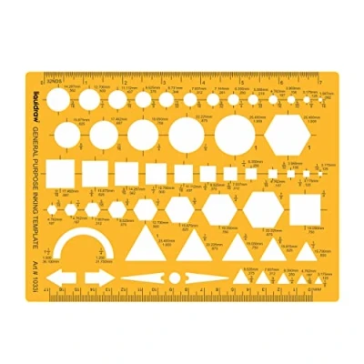 Image of Liquidraw Circle Template Stencil Ellipse Oval Triangle Square Hexagon Geometry Shapes Templates for Drawing Rulers Technical Drafting Stencils Engineering Architecture (Multipurpose)