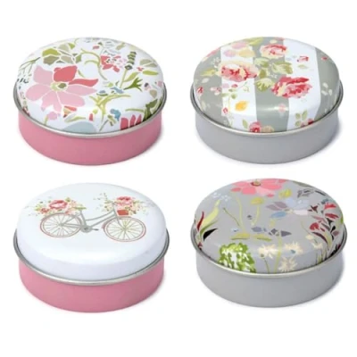 Image of Puckator Julie Dodsworth Pink Botanical Lip Balm in a Tin Care Stick Balms Chapstick Holiday Essentials For Women Family Lipbalm Moisturiser Exfoliator Cream Pretty Cute Blam Bam