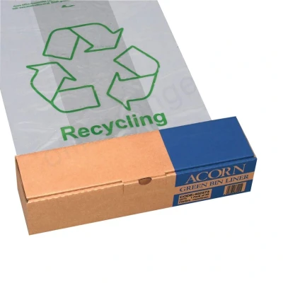 Image of Acorn Tough Green Bin Liners (Roll of 50 with tear off perforations) Made in the UK for a lower carbon footprint