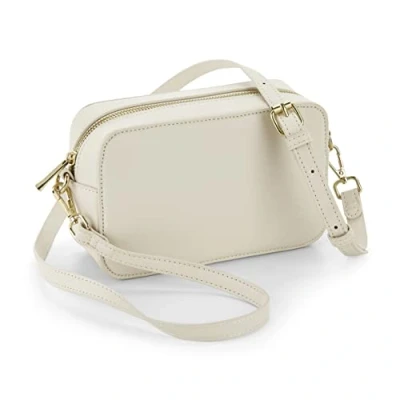 Image of BagBase BG758 Boutique Cross Body Bag Chic Leather Look PU Classic Handbag &amp; Shoulder for Women Travel Daily Essentials Oyster