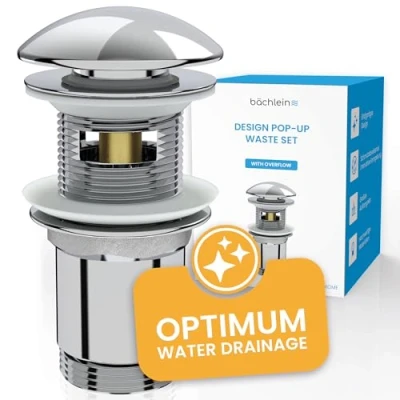 Image of Bächlein Designer Drain Fitting with Overflow Chrome