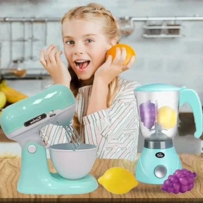Image of Coo11 Kids Pretend Play Kitchen Toy Set (Juicer &amp; Dough Maker Set)