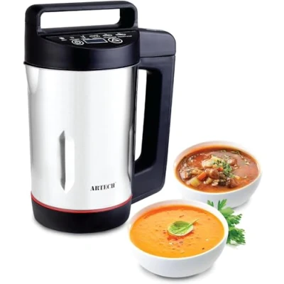Image of Almineez Digital LED 1.6L Soup Maker 1040W Blend &amp; Cook Delicious Ideal for Smooth Chunky 6 Functions Including Keep Warm Stainless Steel Jar Blade Auto Memory Function Overf