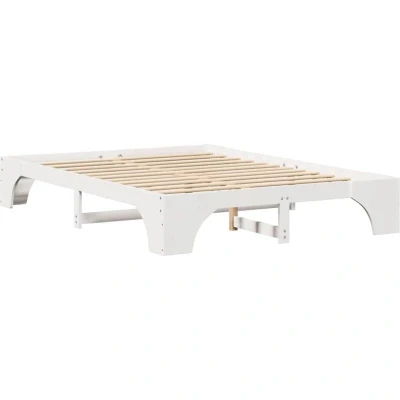 Image of vidaXL Bed Frame White Wood 150 x 200 cm Minimalistic