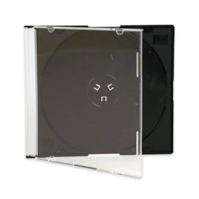 Image of 5 x CD/DVD Slimline Jewel 5.2mm Cases for 1 Disc With Black Tray (Pack of 5)