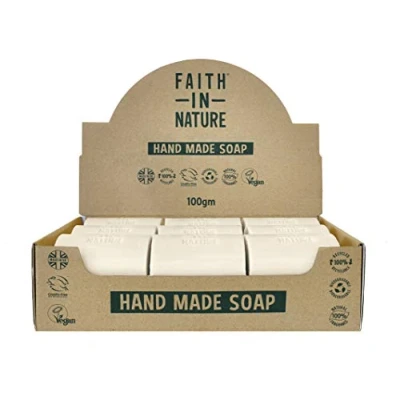 Image of Faith In Nature Natural Tea Tree Hand Soap Bar, Cleansing, Vegan &amp; Cruelty Free, No SLS or Parabens, Multi Box 18 x 100g