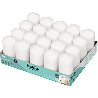 Image of Bolsius Basic Candles for Decoration, Ceramic, White, dimensione Cero singolo: h 9.8 cm Ø4.8cm