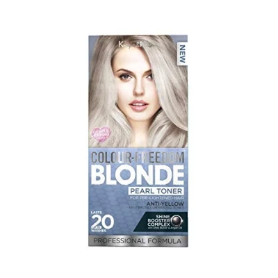 Image of Knight &amp; Wilson Colour Freedom Pearl Blonde Toner, Permanent Ice Cool Hair Dye Tint, Anti Brassiness, Neutralises Yellow Brassy Tones, for Naturally Light, Bleached or Coloured (50ml)
