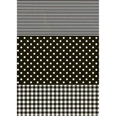 Image of Décopatch FDA485O Black Spots, Stripes and Gingham Paper, 20 Sheets, Each Sheet is 30x40cm