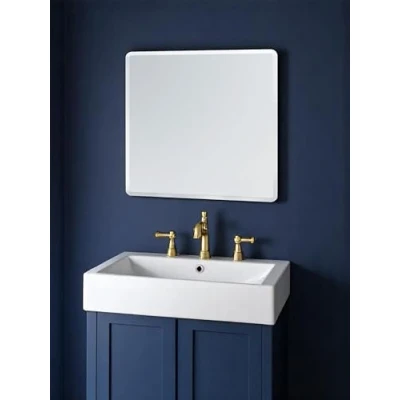 Image of Showerdrape Trafalgar Small Frameless Bathroom Wall Mirror, Mounted Mirror For Bathroom, Modern Bevel Edge Vanity Square Mirrors Living Room Bedroom.