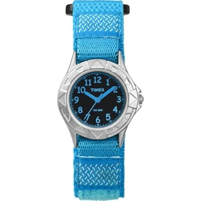 Image of Timex Kids Children&#039;s Quartz Watch with Black Dial Analogue Display and Blue Nylon Strap TW7B99800