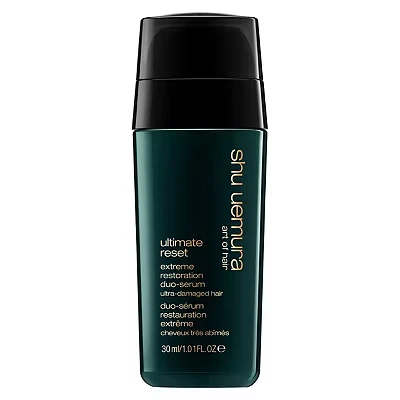 Image of Shu Uemura, Extreme Repair Duo Serum Ultimate Reset, Hair for Very Damaged Hair, Enriched with Rice Extract, Repairs &amp; Strengthens, 30 ml