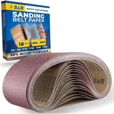 Image of S&amp;R Sandpaper SAet (Sanding Belts 100 x 600 mm (18 pcs.))