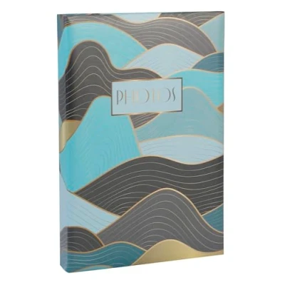 Image of Exacompta Ref 62663E Ocean Wave Pocket Photo Album 225 x 325mm in Size, 100 Pages, Holds Up To 300 Photos Matt Laminated Printed Pattern Cover