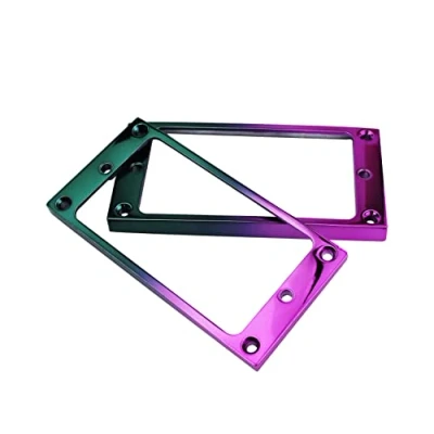 Image of Guyker Flat Metal Humbucker Pickup Mounting Ring Set Bridge Neck Pickups Cover Frame Replacement Part for Electric Guitar or Precision Bass(2PCS, purple)