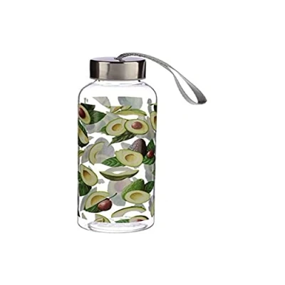 Image of Avocado 500ml Reusable Plastic Water Bottle with Metallic Lid