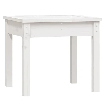 Image of vidaXL Pine Wood Garden Bench, White Versatile Outdoor Seating with Solid Construction, Rustic Look, Easy Assembly, 50x44x45 cm Size