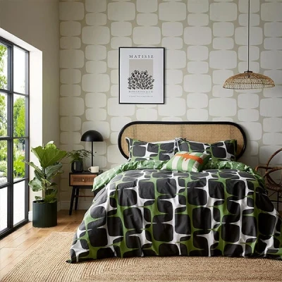 Image of Scion Going Lohko Duvet Cover Set Super King Size Juniper &amp; Liquorice