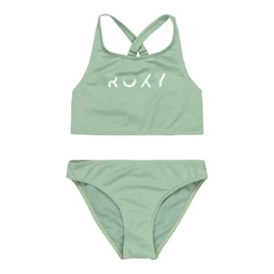 Image of Roxy Solid Active CROP Bikini for kids, Size: 8y, Basil