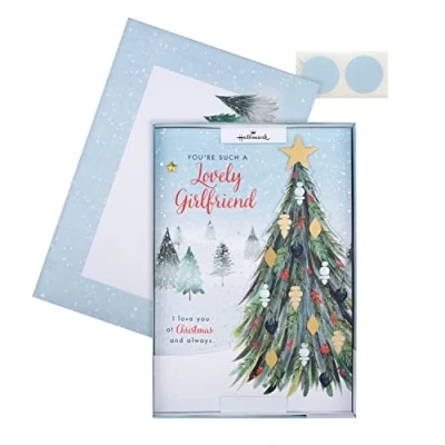 Image of Hallmark Boxed Christmas Card for Girlfriend Classic Winter Scene with Tree Design